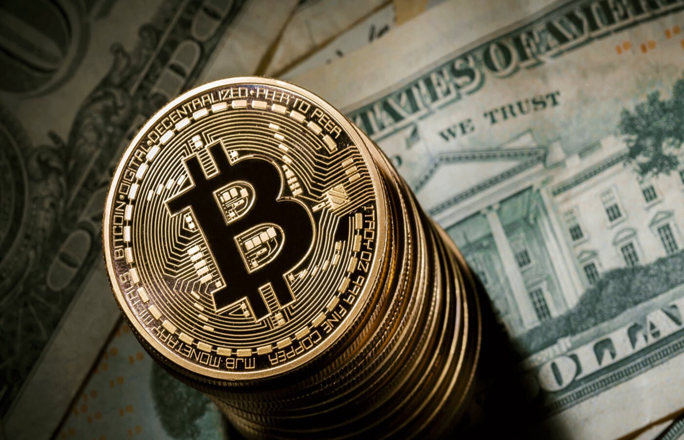 Bitcoin coin representing cryptocurrency as a portfolio holding